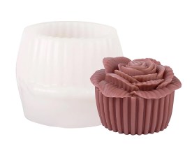 Molde silicona muffin con rosa